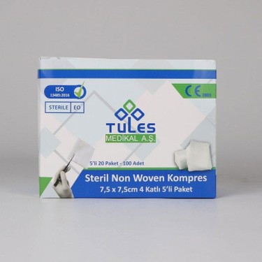 Non-Woven 7.5CM*7.5CM 4 Kat Kumaş Dokulu 100 Adet(5li Zarflardan 20 Adet)